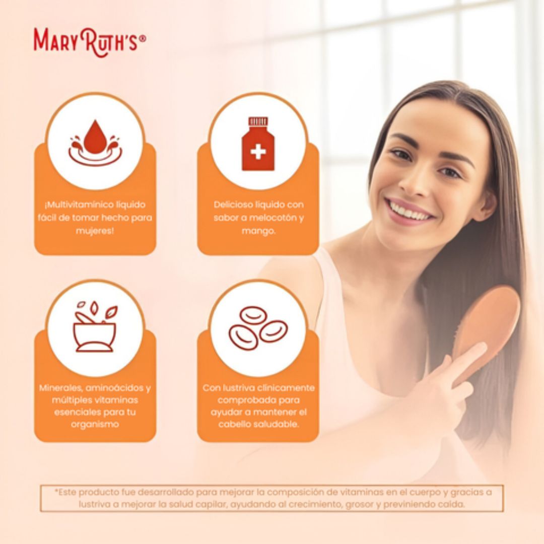 Multivitamínico Mary Ruths. Revitalizador de cabello, piel y uñas. ✨💇‍♀️