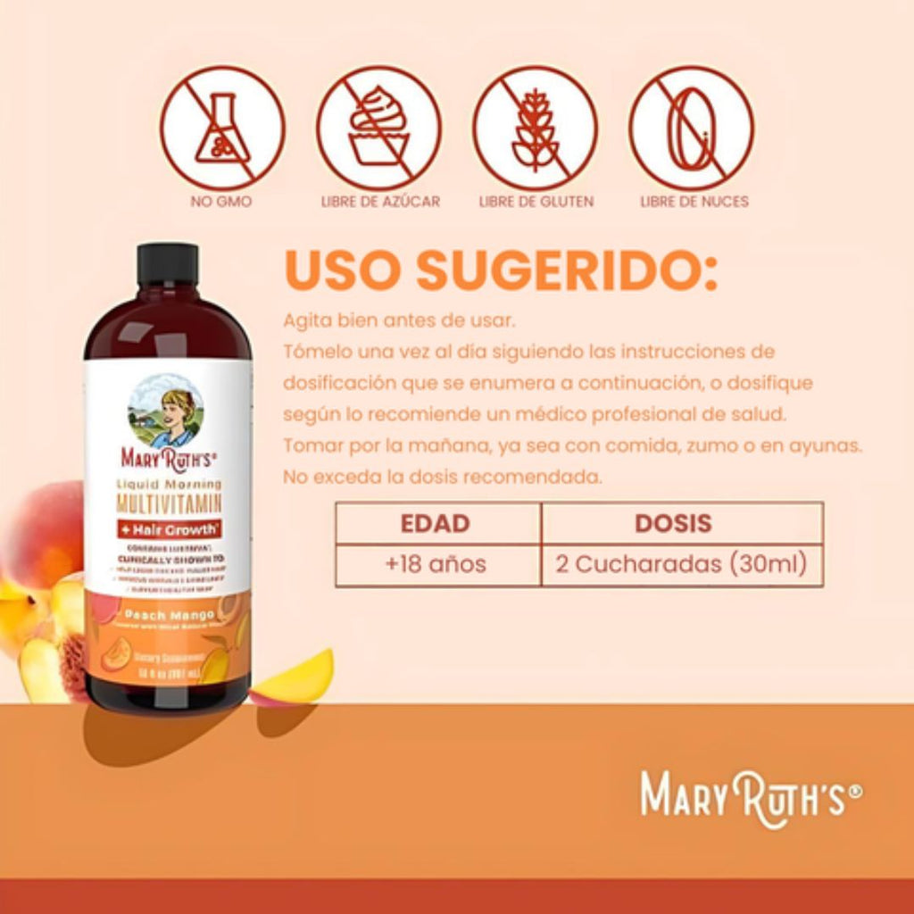 Multivitamínico Mary Ruths. Revitalizador de cabello, piel y uñas. ✨💇‍♀️