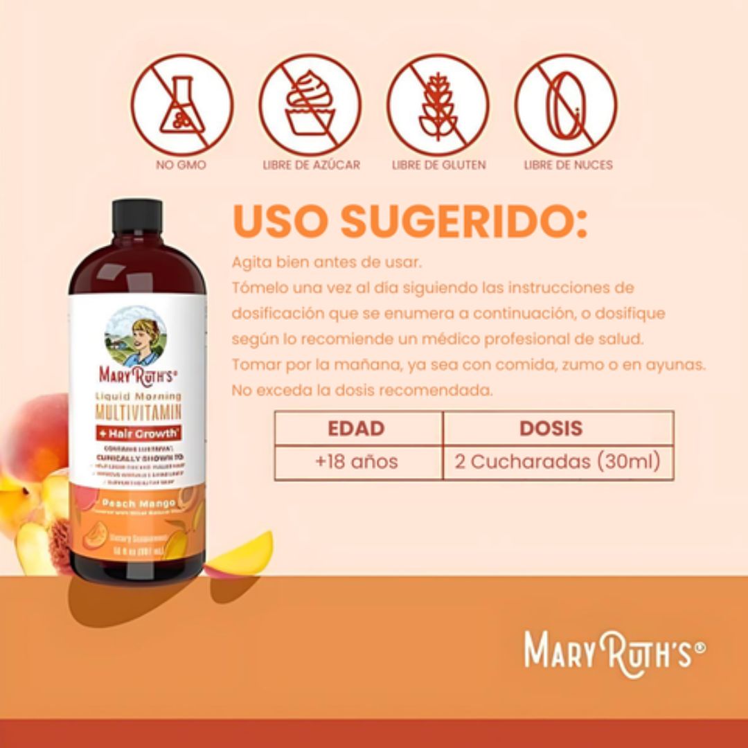 Multivitamínico Mary Ruths. Revitalizador de cabello, piel y uñas. ✨💇‍♀️