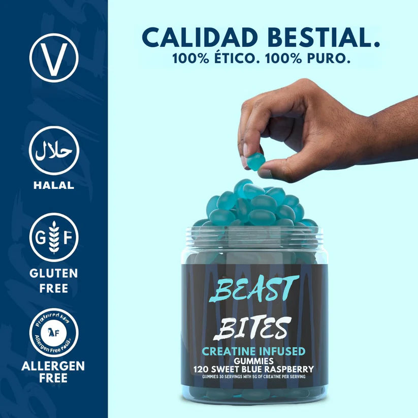 Beast Bites Creatina Monohidratada 2x1. 240 gomitas  💪