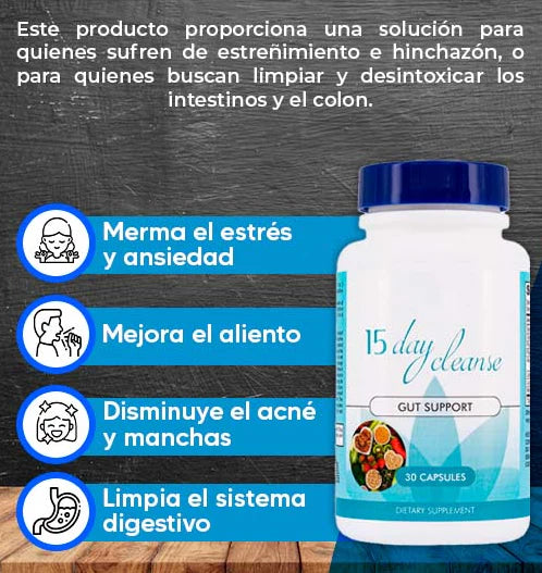 15 DAY CLEANSE. Apoyo Para los intestinos y el colon. 💊